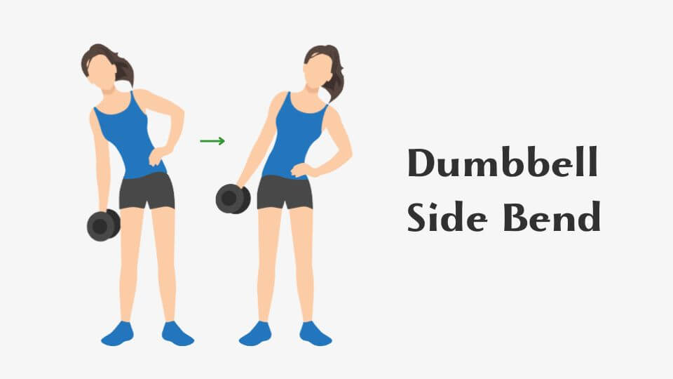 Oblique workout with online dumbbells